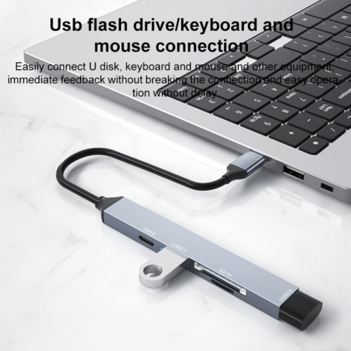 ADS-806C 5 en 1 USB-C / Type-C vers USB 3.0 + USB-C / Type-C + SD/TF + Station d'accueil HUB USB2.0 SH9701720-07