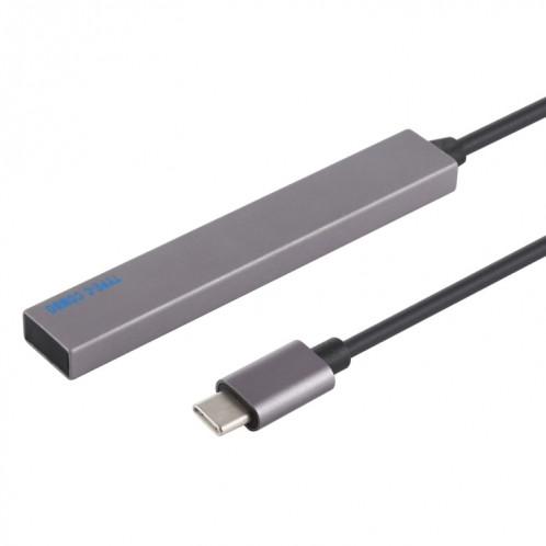 Lecteur de carte T-809B TF + 3 x ports USB 3.0 au convertisseur de concentrateur USB-C / Type-C, longueur de câble: 13 cm (Gris) SH754H894-08