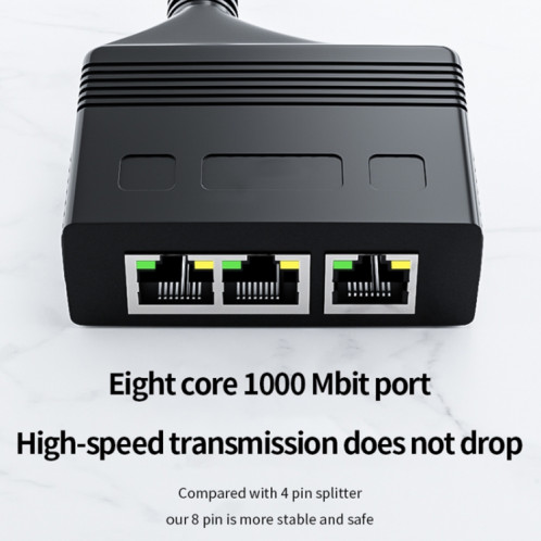 Câble répartiteur de réseau Gigabit RJ45 mâle 3 en 1, coupleur de réseau Ethernet SH9822344-010