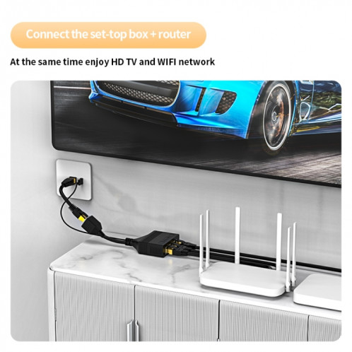 Câble répartiteur de réseau Ethernet RJ45 femelle 3 en 1, coupleur réseau Gigabit SH9830111-010