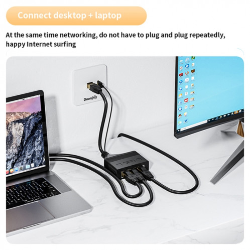 Câble répartiteur de réseau RJ45 mâle 3 en 1, 100M, coupleur de réseau Ethernet SH98311526-010