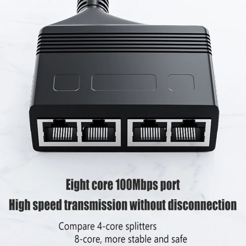 Câble répartiteur de réseau RJ45 femelle 4 en 1, 100M, coupleur de réseau Ethernet SH9835820-010
