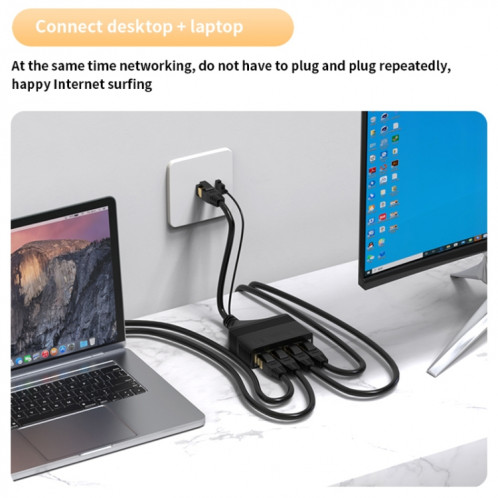 Câble répartiteur de réseau Gigabit RJ45 mâle 4 en 1, coupleur de réseau Ethernet SH98371795-010