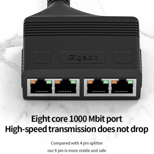 Câble répartiteur de réseau Gigabit RJ45 mâle 4 en 1, coupleur de réseau Ethernet SH98371795-010
