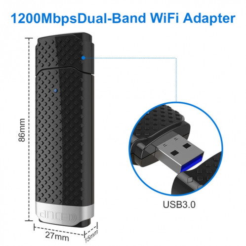 EDUP EP-AC1617 Adaptateur Ethernet haut débit USB 3.0 récepteur récepteur USB 1200Mbps SE9853577-07