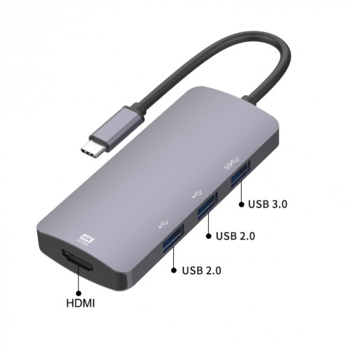 UC912 4 en 1 4K 30Hz USB 3.0 + 2 x USB 2.0 à l'adaptateur de moyeu multifonctionnel USB-C / type C SH9874452-05