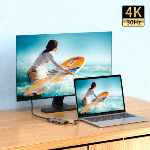 UC912 4 en 1 4K 30Hz USB 3.0 + 2 x USB 2.0 à l'adaptateur de moyeu multifonctionnel USB-C / type C SH9874452-05