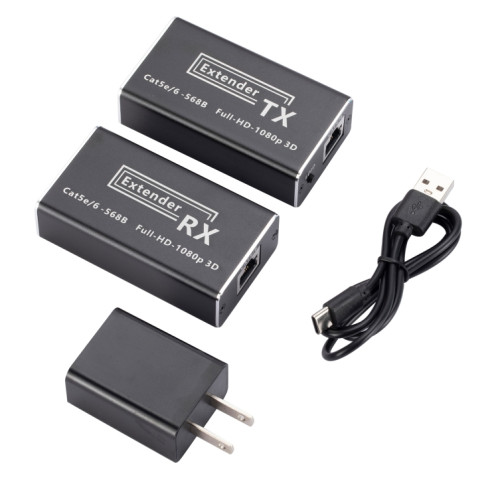Transmetteur RJ45 vers HDMI HD 60 m, extension de réseau unique, amplificateur de signal HDMI, prise américaine SH99411202-04