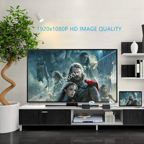 Transmetteur RJ45 vers HDMI HD 60 m, extension de réseau unique, amplificateur de signal HDMI, prise américaine SH99411202-04