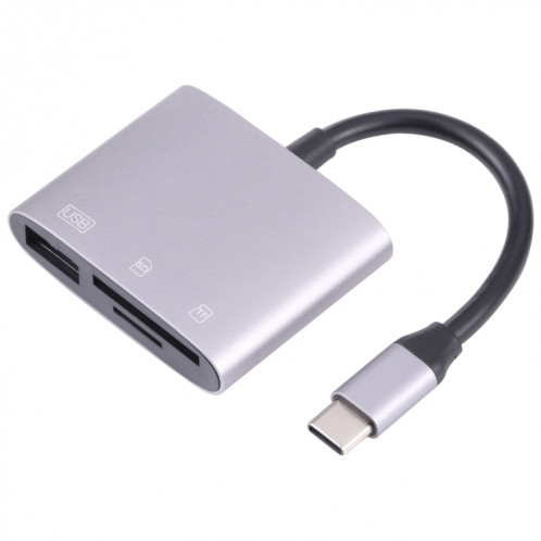 NK-3041 3 en 1 USB-C / Type-C mâle sur USB femelle + SD / TF Slots Card Adaptateur OTG Adaptateur SD / TF Lecteur de carte TF SH9956917-08