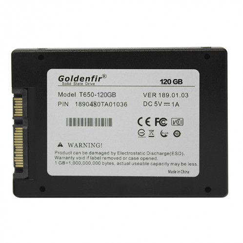 Disque SSD SATA 2,5 pouces Goldenfir, architecture Flash: MLC, capacité: 120 Go SG99591662-06