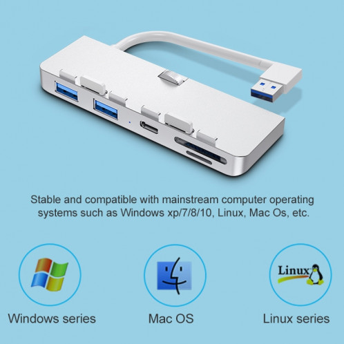 Rocketek pour iMac Type-C / USB-C + Dual USB3.0 + SD / TF Station d'extension multifonction HUB SR99651441-010