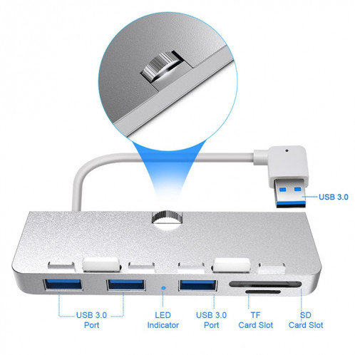 Rocketek pour iMac USB3.0 x 3 + SD / TF Station d'extension HUB multifonction SR996992-09