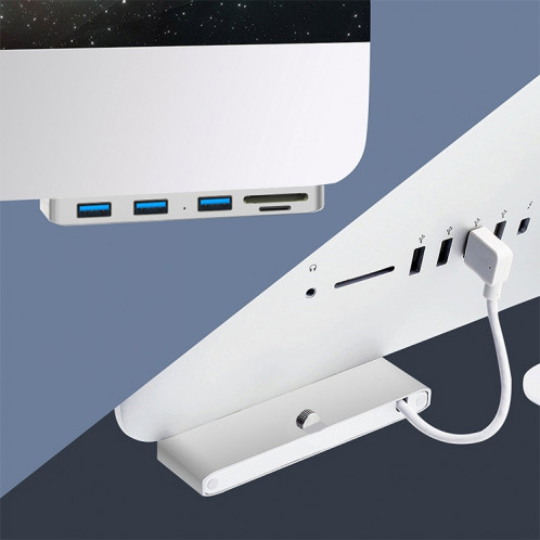 Rocketek pour iMac USB3.0 x 3 + SD / TF Station d'extension HUB multifonction SR996992-09