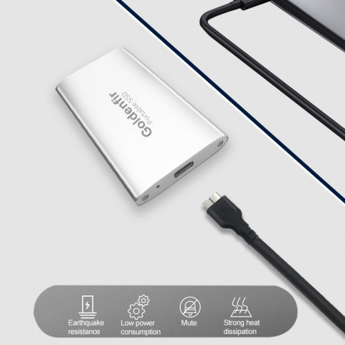 Disque SSD portable Goldenfir NGFF vers Micro USB 3.0, capacité: 60 Go (argent) SG985S1694-010