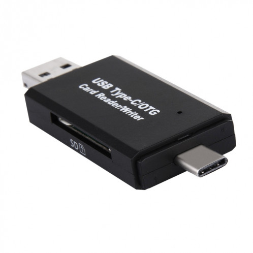 3 en 1 USB-C / Type-C 3.1 vers USB 2.0 + Micro USB + SD(HC) + Adaptateur lecteur de carte Micro SD avec fonction OTG (Noir) SH9997125-08