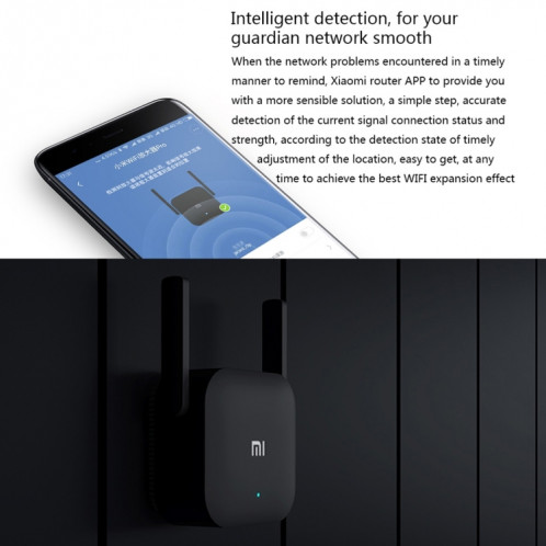 D'origine Xiaomi WiFi Amplificateur Pro 300 Mbps WiFi Routeur Intelligent Routeur avec 2x2 Antennes Externes (Noir) SO335B633-08