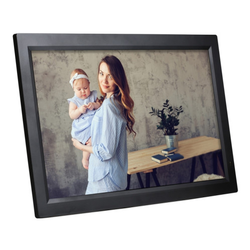 Cadre photo numérique d'affichage de 21,5 pouces avec support et télécommande, fiche US (Noir) SH003B250-06