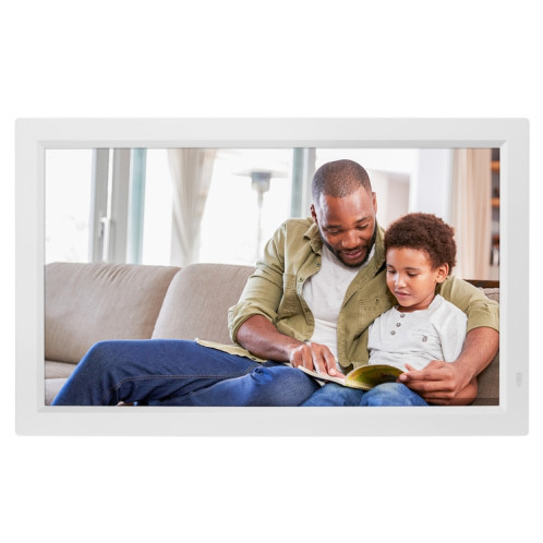 Cadre photo numérique de 21,5 pouces à LED avec support et télécommande, prise US (blanc) SH003W1318-06