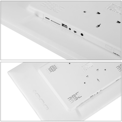 Cadre photo numérique de 21,5 pouces à LED avec support et télécommande, prise US (blanc) SH003W1318-06