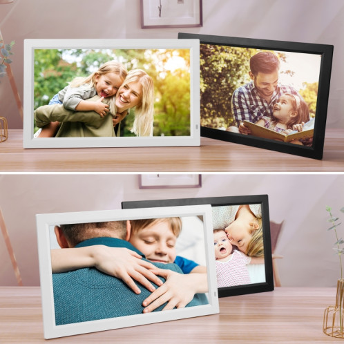 Cadre photo numérique d'affichage de 21,5 pouces avec support et télécommande, fiche US (Noir) SH003B250-06