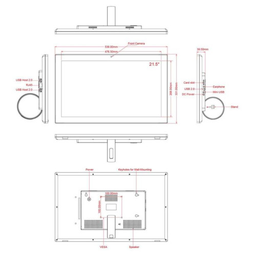 Cadre photo numérique HSD2151 21,5 pouces, écran LCD, processeur RK3576S Octa Core, Android 14, 4 Go + 32 Go SH10271832-011
