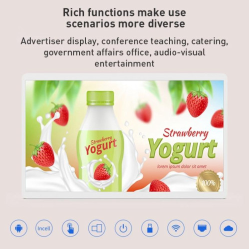 Écran publicitaire IPS HSD3295T 32 pouces, Android 14, RK3576S, 4 Go + 32 Go (blanc) SH030W1234-012