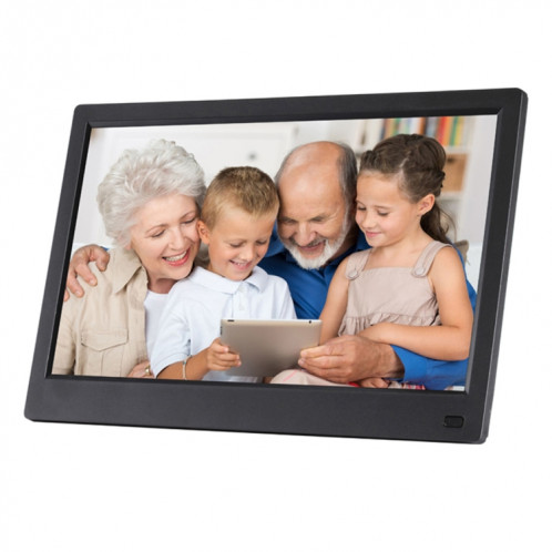 Cadre photo numérique à DEL FHD de 11,6 pouces avec support et télécommande, programme MSTAR V56, entrée USB / carte SD compatible (noir) SH070B28-09