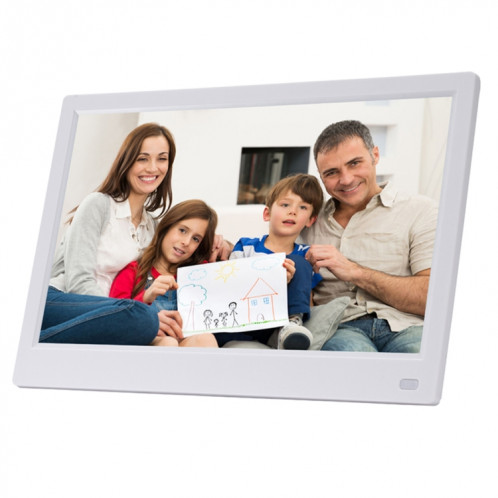 Cadre photo numérique à DEL FHD de 11,6 pouces avec support et télécommande, programme MSTAR V56, prise en charge USB / carte SD (blanche) SH070W288-09