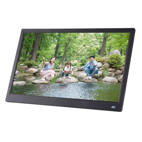 Cadre photo numérique à écran LED FHD de 15,6 pouces avec support et télécommande, programme MSTAR V53, prise en charge de l'entrée de carte USB / SD (noir) SH560B1521-08