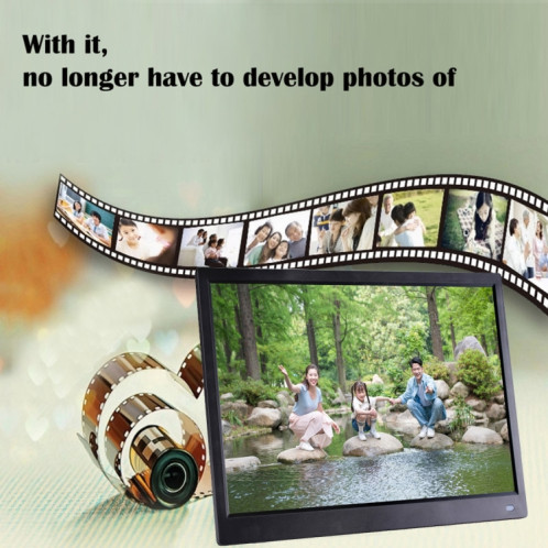 Cadre photo numérique à écran LED FHD de 15,6 pouces avec support et télécommande, programme MSTAR V53, prise en charge de l'entrée de carte USB / SD (noir) SH560B1521-08