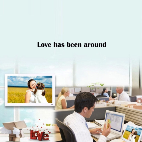 Cadre photo numérique à écran LED FHD de 15,6 pouces avec support et télécommande, programme MSTAR V53, prise en charge de l'entrée de carte USB / SD (blanc) SH560W1350-08