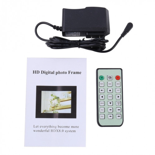 Cadre photo numérique à écran LED de 13,0 pouces avec support / télécommande, allwinner, prise en charge USB / carte SD / OTG (blanc) SH214W1199-012