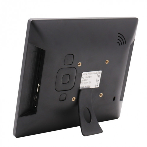 Cadre photo numérique à écran TFT AC 100-240V 8 pouces avec support et télécommande, prise en charge USB / carte SD (noir) SH512B3-08