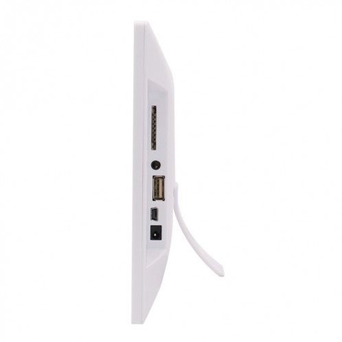 Cadre photo numérique TFT écran AC 100-240V 8 pouces avec support et télécommande, prise en charge USB / carte SD (blanc) SH512W966-08