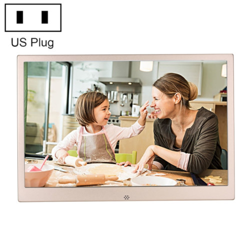 HSD1504 15,4 pouces LED 1280x800 Affichage haute résolution Cadre photo numérique avec support et télécommande, support SD / MMC / MS Port / Port USB, Plug US (GOLD) SH6JUS1085-07