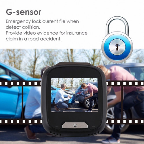 G50 mini voiture DVR caméra 2.0 pouces écran lcd hd 1080p 170 degrés grand angle affichage, soutien détection de mouvement / carte tf / g-capteur (noir) SH070B1902-016