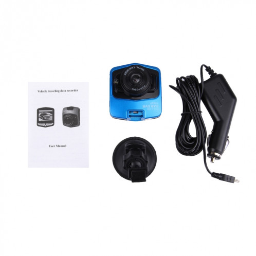 VGA 480P voiture caméscope DVR enregistreur de conduite numérique caméra vidéo enregistreur vocal avec 2.4 pouces écran LCD, soutien 32GB Micro carte TF et fonction de vision nocturne infrarouge (noir + bleu) SH0435278-015