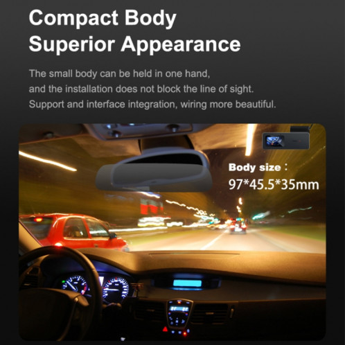 U06 2K Ultra HD Vision nocturne WiFi enregistreur de conduite de voiture prend en charge l'application mobile SH16111673-014