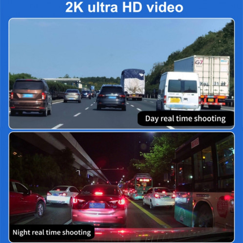 X12 2K Ultra HD panoramique triple enregistrement WiFi enregistreur de conduite de voiture prise en charge de l'application mobile SH1613216-09