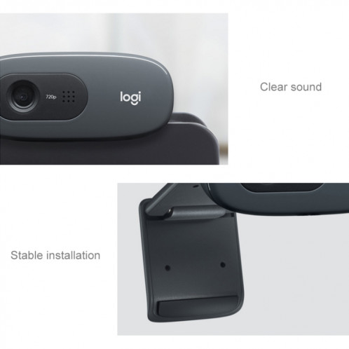 La caméra Web HD C270 de Logitech répond à tous les besoins en matière d'appels vidéo HD 720p (Noir) SL665B647-08