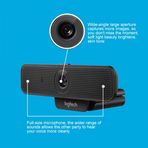 Webcam HD Logitech C925E 1080p avec cache de sécurité intégré (Noir) SL668B1598-013