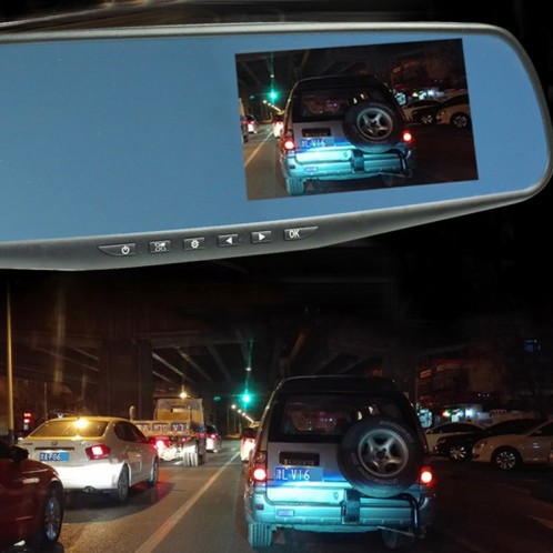 Affichage à l'écran gauche rétroviseur véhicule DVR, Allwinner programmes, 2 x caméras 1080p HD 140 degrés grand angle de visionnement, Support GPS Port / détection de mouvement / Vision nocturne / TF carte / SH51031066-09