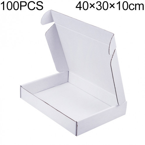 Boîte d'emballage de vêtements 100 PCS Shipping Box, couleur: blanc, taille: 40x30x10cm SH26191770-07