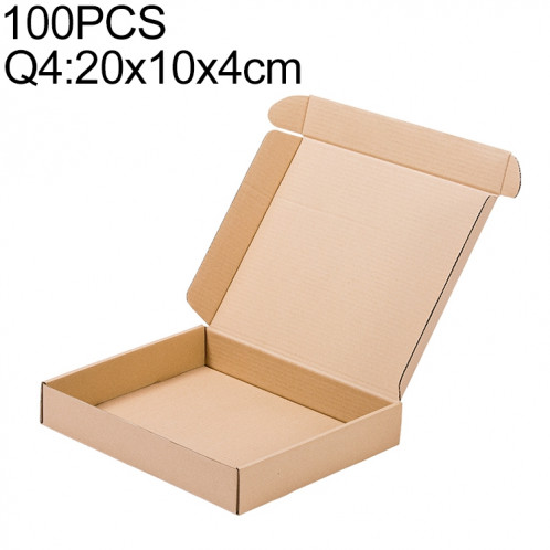 Boîte d'emballage de boîte d'expédition de papier kraft 100 PCS, taille: Q4, 20x10x4cm SH26231662-07