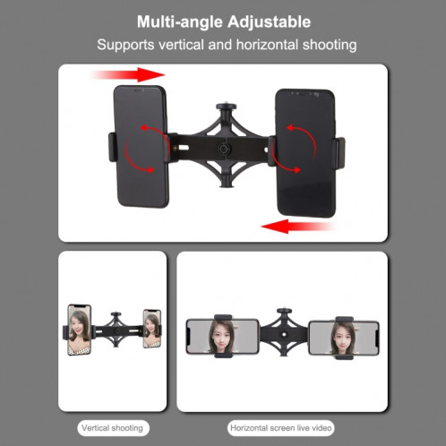 Support trépied PULUZ + support de diffusion en direct avec double support téléphonique + 6,2 pouces 16cm anneau LED vlogging vidéo kits de lumière SP30341688-015