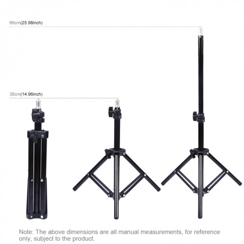 Support de trépied PULUZ 70cm + support de diffusion en direct avec deux supports de téléphone + 6,2 pouces 16cm anneau LED Vlogging Kits de lumière vidéo SP30371863-015