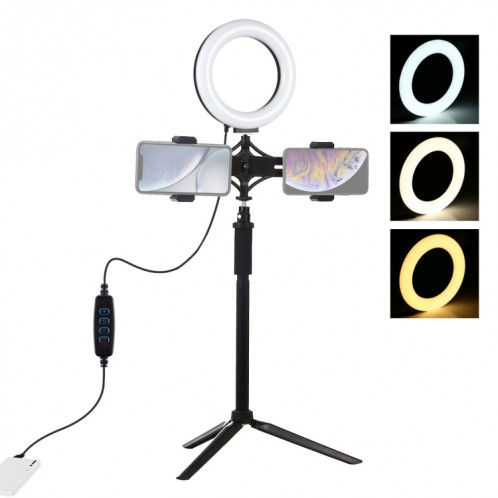 Support de trépied PULUZ + tige d'extension + support en direct pour diffusion téléphonique + 6,2 pouces 16cm anneau LED vlogging vidéo kits de lumière SP3038756-015