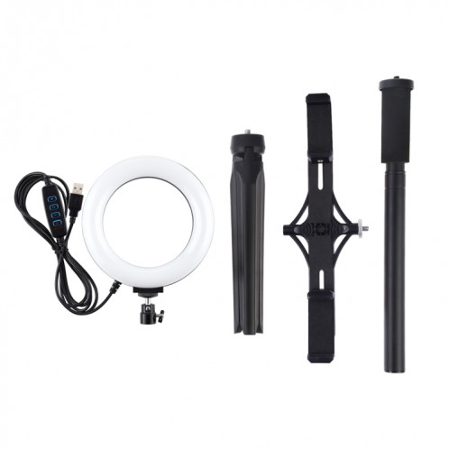 Support de trépied PULUZ + tige d'extension + support en direct pour diffusion téléphonique + 6,2 pouces 16cm anneau LED vlogging vidéo kits de lumière SP3038756-015