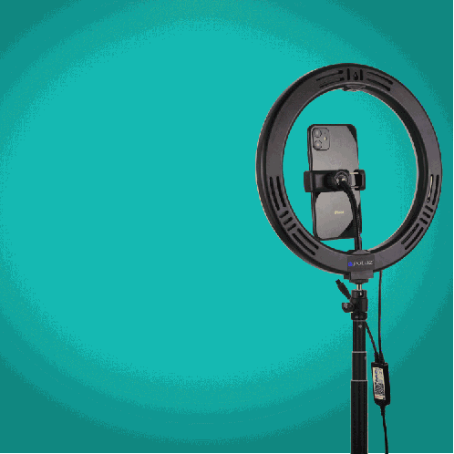 PULUZ 10.2 pouces 26cm RGBW Light + 1.65m Trépied Mount Surface incurvée USB RGBW Dimmable LED Ring Vlogging Video Light Live Broadcast Kits avec Cold Shoe Trépied Ball Head & Phone Clamp & Remote Control (Noir) SP054B593-019